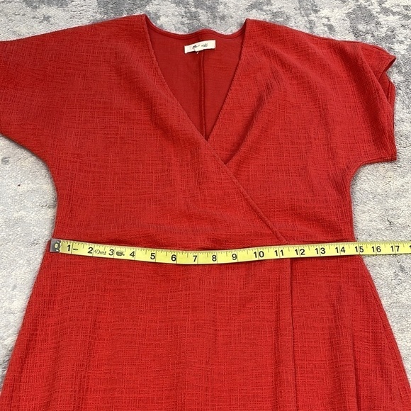Madewell Cross Front Flutter Sleeve Mini Dress Etruscan Clay Sz S - Picture 8 of 12